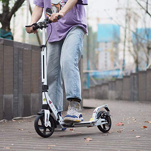 TENBOOM scooter for kids aged 10 and adults with 2 brakes, 200mm wheels, aluminum frame. Height adjustable for children.