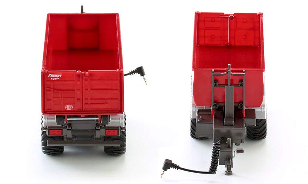 siku 6786, 3-axle hooklift chassis with container, 1:32 scale, remote controlled, for SIKU CONTROL vehicles with trailer hitch, metal/plastic, red