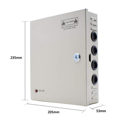 9-channel power supply box for CCTV camera video surveillance power supply 12V DC10A 120W.