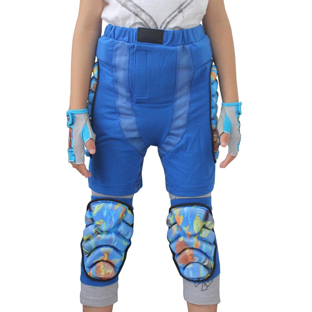 POXIAO Padded Children's Protection Shorts, Padded Kids Shorts Hip Protection Eva Shorts Protective Gear for Skating Skiing Skateboarding Snowboarding.