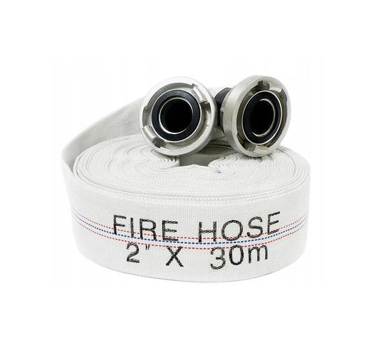 2" layflat hose 30m, firefighter hose, industrial hose, hose with C-Storz coupling, aluminum, 52mm