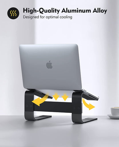 Soqool Laptop Stand, Aluminum Laptop Stand with Ventilation, Ergonomic Laptop Holder for Desk, Compatible with MacBook Air/Pro, Lenovo, Huawei, Acer, Dell, HP (10-17 inches)