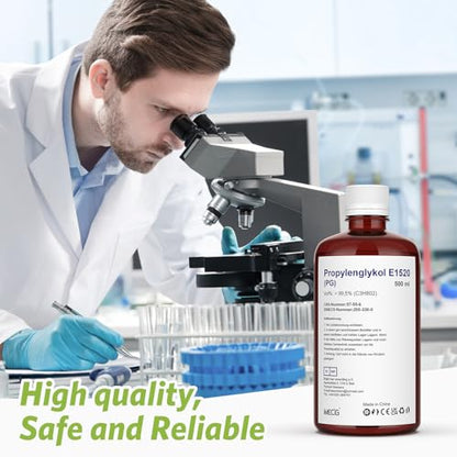 IMECIG 2 x 500ml PG Propylene Glycol liquid E1520, purely plant-based, 0% additives, high-quality.