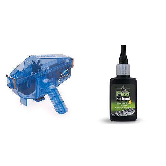 Park Tool Park Tool Unisex - Adult cm-5.3 Chain Cleaning Device blue & Dr. Wack & Wear I Chain Oil for all bikes I High-quality bike care - Made in Germany