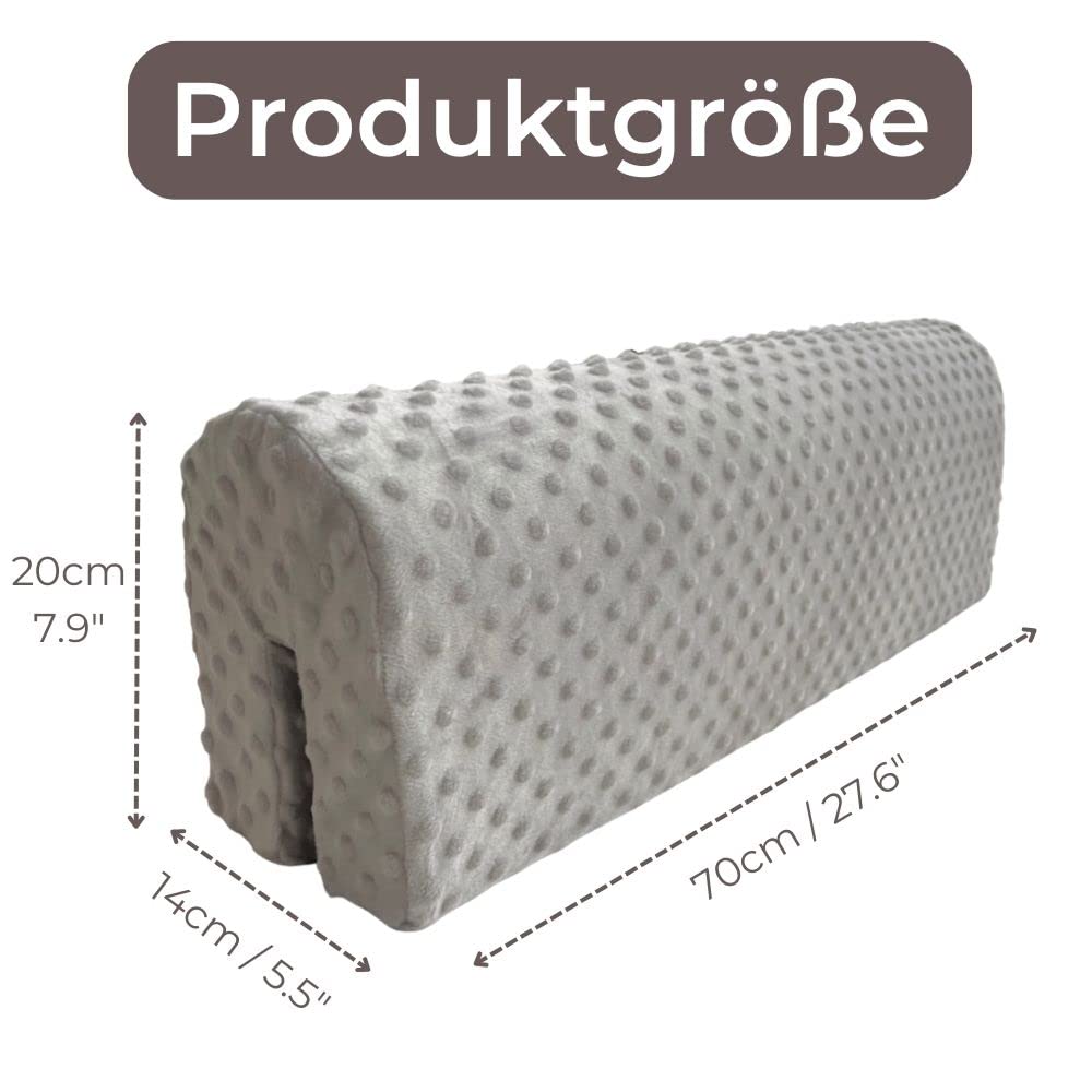 Wonder Space Bed Edge Guard for Kids' Beds, Bed Rail Padding Bumper - Anti-Collision | Increased Height | Fall Prevention, Easy Installation Safety Universal Fit (Gray, 70cm)
