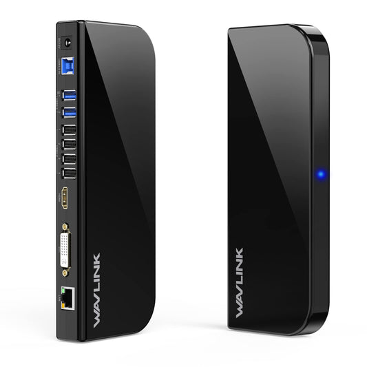 WAVLINK USB 3.0 / USB C Universal Laptop Docking Station, Dual HDMI Monitor for Windows and Mac, (Dual Video Output: HDMI and HDMI/DVI/VGA, Gigabit Ethernet, Audio, 6 USB Ports)