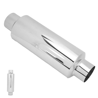 2.5 inch stainless steel muffler straight exhaust tip universal - performance enhancing & deeper sound