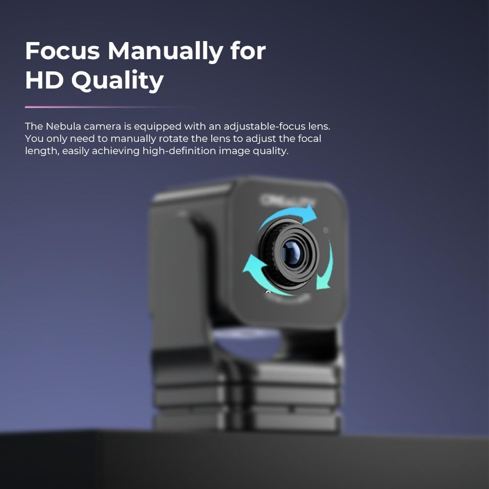 Creality Nebula Camera for 3D printers, compatible with Sonic Pad, Nebula Pad, Ender-3 V3 KE, CR-10 SE, HOLOT-MAGE PRO, real-time monitoring, time-lapse recording, spaghetti detection, HD quality.