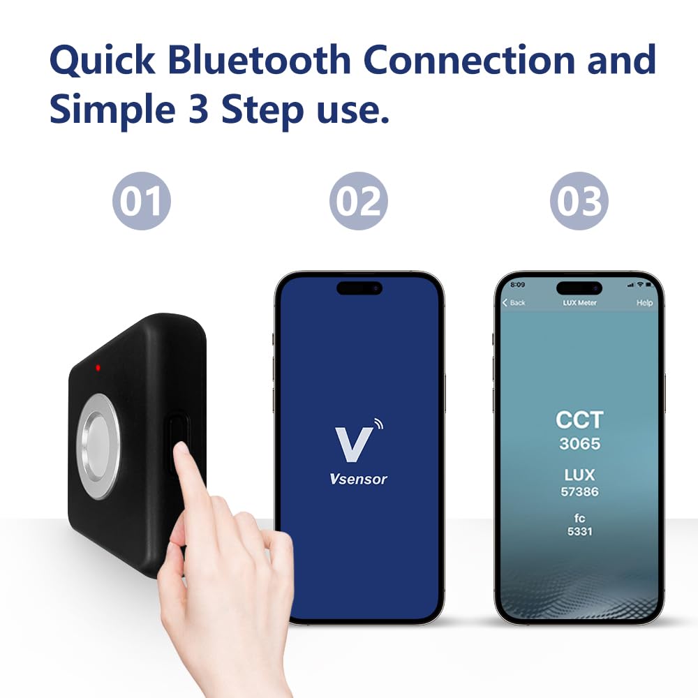 VBR-300 exposure meter, CCT meter, color temperature, test LUX distribution, foot-candle meter