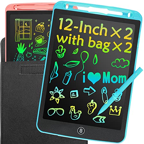 LCD Writing Tablet for Kids 12 Inch 2 Pack, LEYAOYAO Drawing Board Magic Board for Kids, with Case, Toy for Kids, LCD Drawing Pad, Kids Gifts from 3 Years