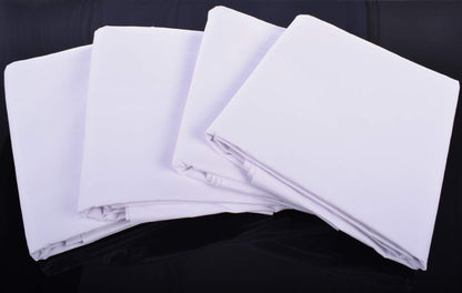 Smooth bed sheet without elastic, made of 100% cotton, white color, also suitable for tablecloths/summer sheets in various sizes (240 x 290 cm).