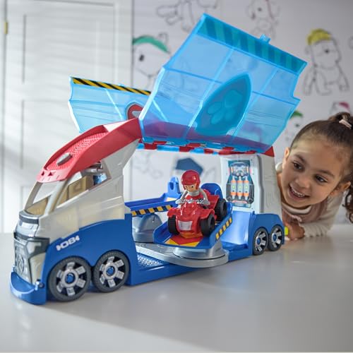 PAW Patrol - Launch'n Rescue PAW Patroller team vehicle with new features, including Ryder figure and 1 base vehicle, toy suitable for children aged 3 years and older.