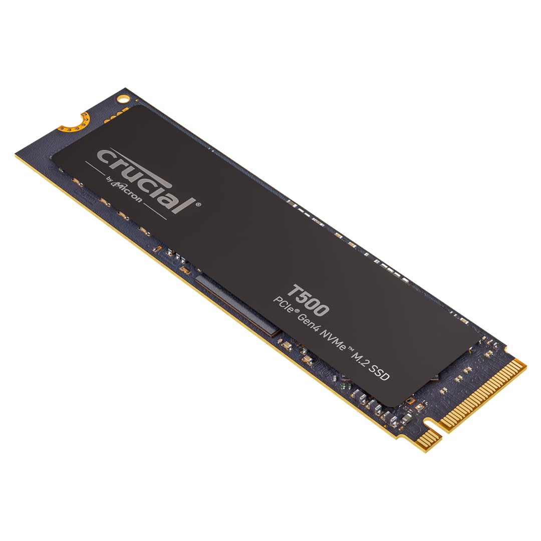 Crucial T500 2TB PCIe Gen4 NVMe M.2 Internal SSD, up to 7400 MB/s, TLC NAND, compatible with laptop and desktop, Microsoft DirectStorage - CT2000T500SSD8.