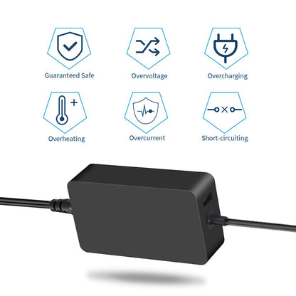 65W Surface Power Adapter Charger Cable for Microsoft Surface Pro 10 9 8 7 6 5 4 3 Surface 7 6 5 4 3 2 1 Surface Book 3 2 1 Surface Go 4 3/2/1 Tablet Surface Laptop Studio/Go with USB port.