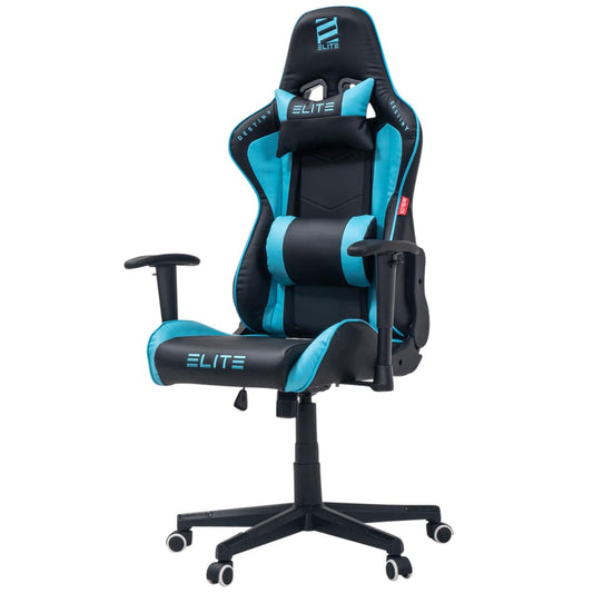 ELITE Gaming Chair MG200 Destiny | Ergonomic Office Chair - Desk Chair - Executive Chair - Armchair - Racing Gaming Chair - Gaming Chair - Swivel Chair - Chair - Faux Leather Sport Seat (Black/Blue)