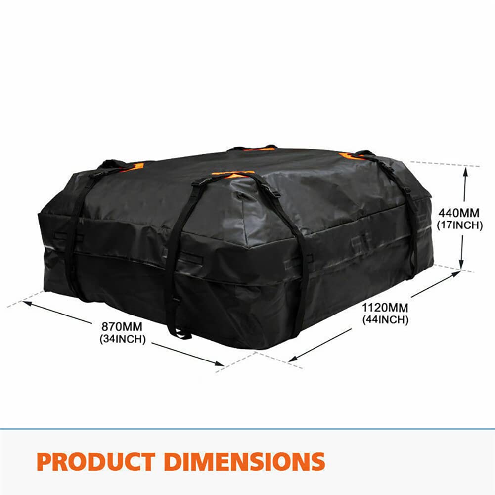 Roof box car, MoreChioce 425L car roof bag 420D Oxford fabric rooftop cargo box foldable roof bag waterproof luggage carrier storage bag with 8 durable straps, without anti-slip mat
