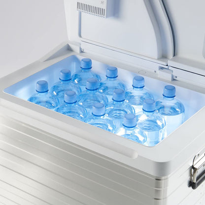 Mobicool MQ40A electric cooler box, aluminum, MQ40A, mini refrigerator for car, work, truck, and campsite.