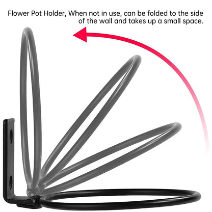 3 pieces Flower Pot Wall Mounted Holder, Foldable Plant Pot Holder Wall, Metal Plant Pot Holder Pot Ring Hook, Used for Home Garden Balcony Outdoor Plant Pot Holder Wall (17.5 x 15 x 6.2 cm)