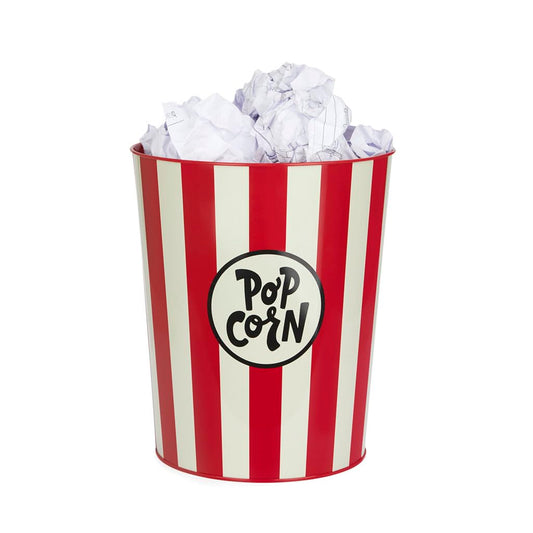 balvi waste bin Popcorn color Red and Beige Where the crumpled papers look like popcorn
