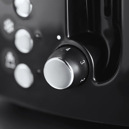 Russell Hobbs Toaster [for 2 slices] Textures+ (extra wide toast slots, including bun rack & integrated toast tongs, 6 browning levels + defrost & reheat function, 850W) 22601-56