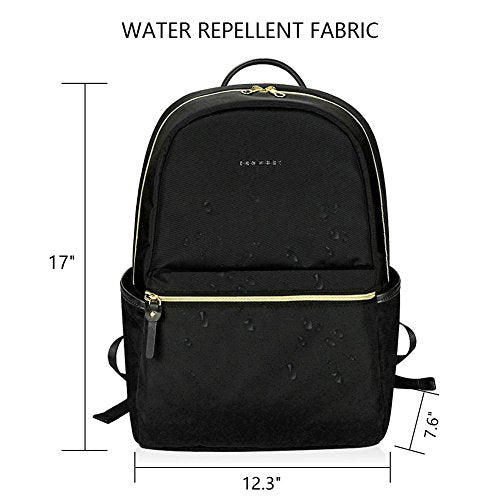 KROSER Laptop Backpack 15.6 Inch School Backpack Travel Daypack Waterproof Nylon Laptop Bag with USB Charging Port for College/Travel/Women/Men-Black (MULTIPLE WAYS)