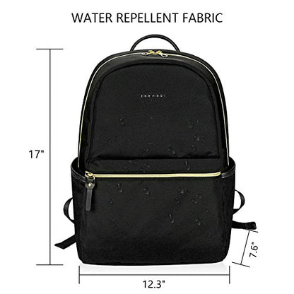 KROSER Laptop Backpack 15.6 Inch School Backpack Travel Daypack Waterproof Nylon Laptop Bag with USB Charging Port for College/Travel/Women/Men-Black (MULTIPLE WAYS)