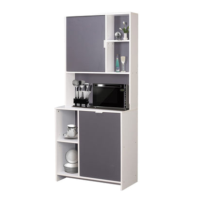 HTI-Line Kitchen buffet Malin kitchen cabinet multipurpose cabinet microwave cabinet tall cabinet kitchen furniture sideboard white gray