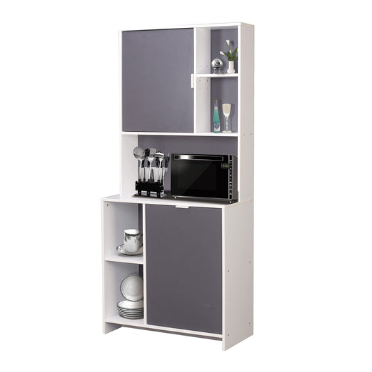 HTI-Line Kitchen buffet Malin kitchen cabinet multipurpose cabinet microwave cabinet tall cabinet kitchen furniture sideboard white gray