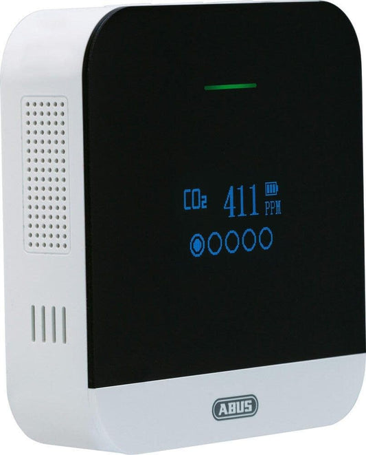 ABUS CO2 Alarm - CO2WM110 AirSecure - Monitor for air quality, humidity, and temperature in the room - with alarm and CO2 indicator - 10-year sensor.