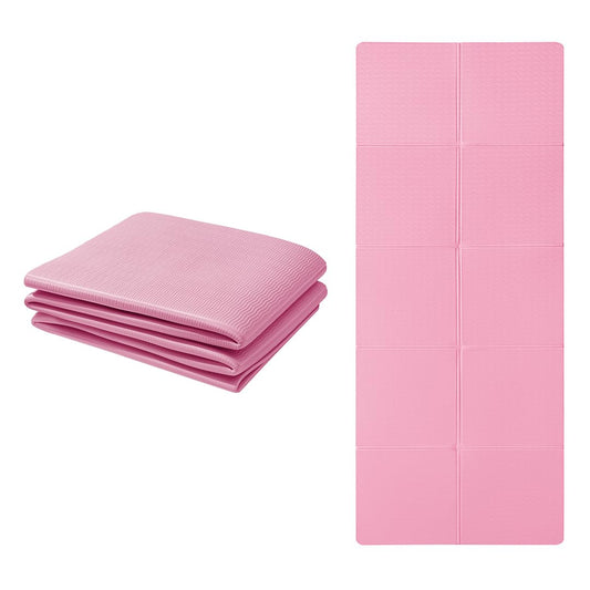 Good Night Folding Yoga Mat Non-slip Portable Fitness Mat Foldable Lightweight Gymnastics Mat Pilates Sport Travel Yoga Mat 183 x 61 x 0.6 cm (Pink)