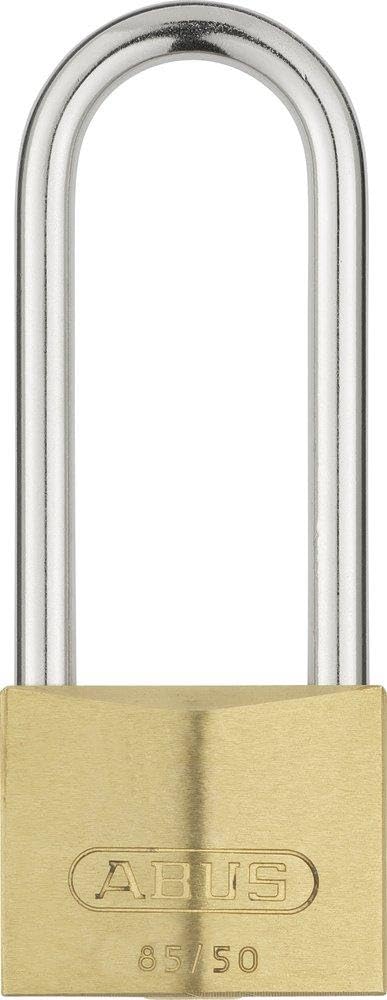 ABUS Brass Padlock 85/50HB127 gl.-2745 - Keyed Alike and with a high shackle - for cellar doors, sheds, and more - weatherproof - hardened steel shackle - ABUS security level 7
