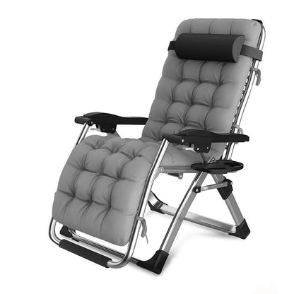 DQCHAIR deck chairs, recliners, zero gravity loungers, chaise lounges, garden rocking chairs for beach camping. Supports up to 200 kg (Color: Gray).