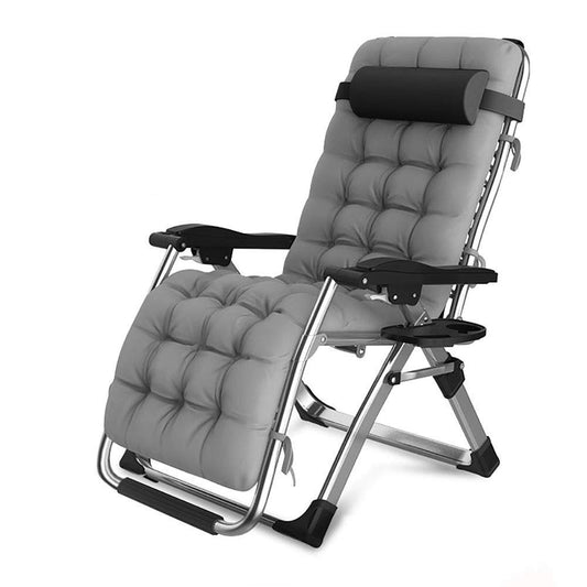DQCHAIR deck chairs, recliners, zero gravity loungers, chaise lounges, garden rocking chairs for beach camping. Supports up to 200 kg (Color: Gray).