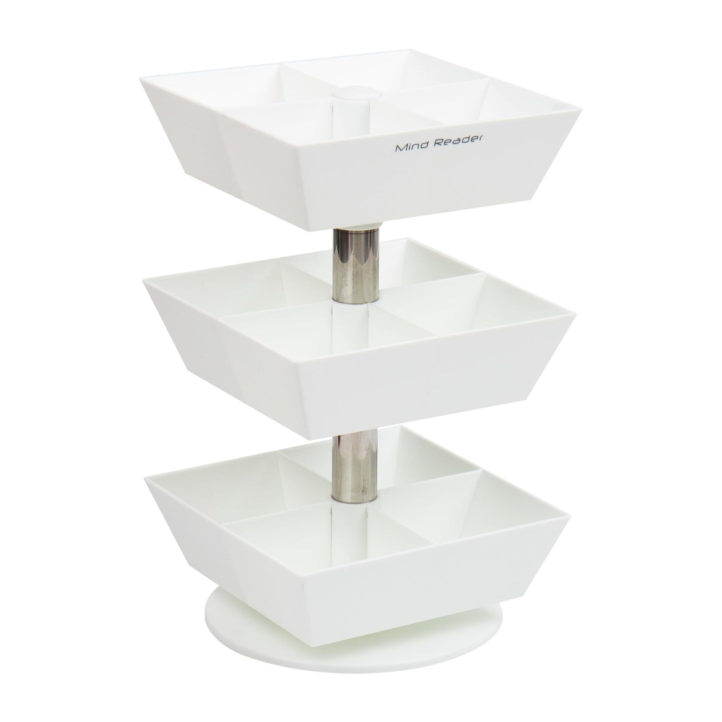 Mind Reader Tea Bag Carousel, Tea Station Organizer, Countertop Storage, Tea Holder, Kitchen, 6.75" L x 6.75" W x 11.5" H, White
