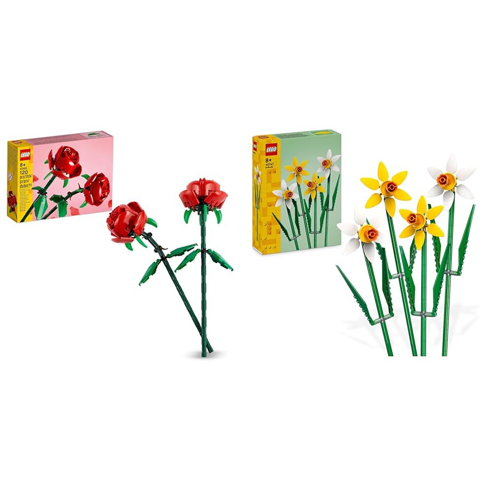 LEGO Creator Roses, artificial flower set, compatible with bouquets & 40747 Creator Daffodils, artificial flower set for kids.