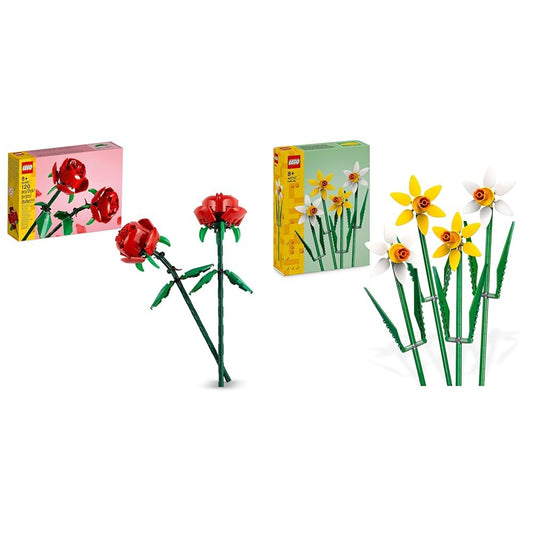LEGO Creator Roses, artificial flower set, compatible with bouquets & 40747 Creator Daffodils, artificial flower set for kids.