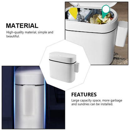 LIFKOME Bathroom Trash Can, 14L Bathroom Trash Can with Lid, Slim Narrow Bedroom Trash Can, Trash Can Press-Type Lid, Waste Bin for Kitchen, Bathroom, Living Room, Office