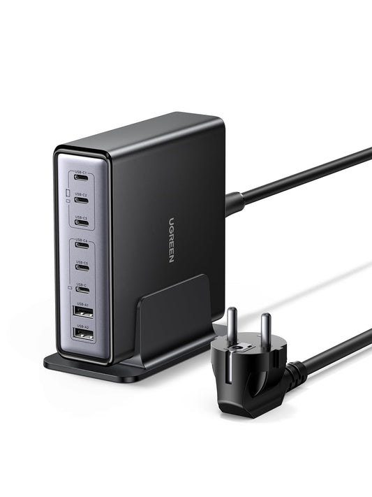 UGREEN USB C Charger 200W GaN Power Adapter 8-Port Desktop Charging Station PD Charger 100W Fast Charger PPS compatible with MacBook Pro/Air, iPhone Series, Galaxy Series, and more.