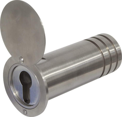 ABUS KeyGarage 729 - Key safe for wall mounting - stainless steel tube for key storage - key box with cover - Silver