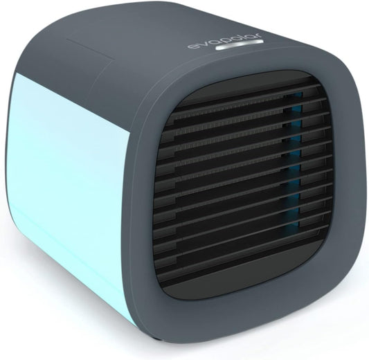 Evapolar evaCHILL air cooler & humidifier - Quiet & portable - Cooler for home, office, camping, on the go - USB connection for easy connecting & integrated LED night light - gray
