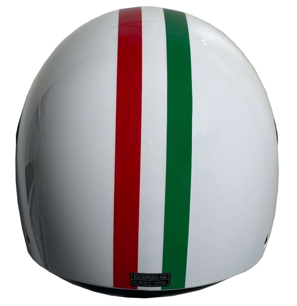 Jethelm RALLOX 229 Italia Helmet Motorcycle Helmet Size M Scooter Helmet with clear white glossy visor
