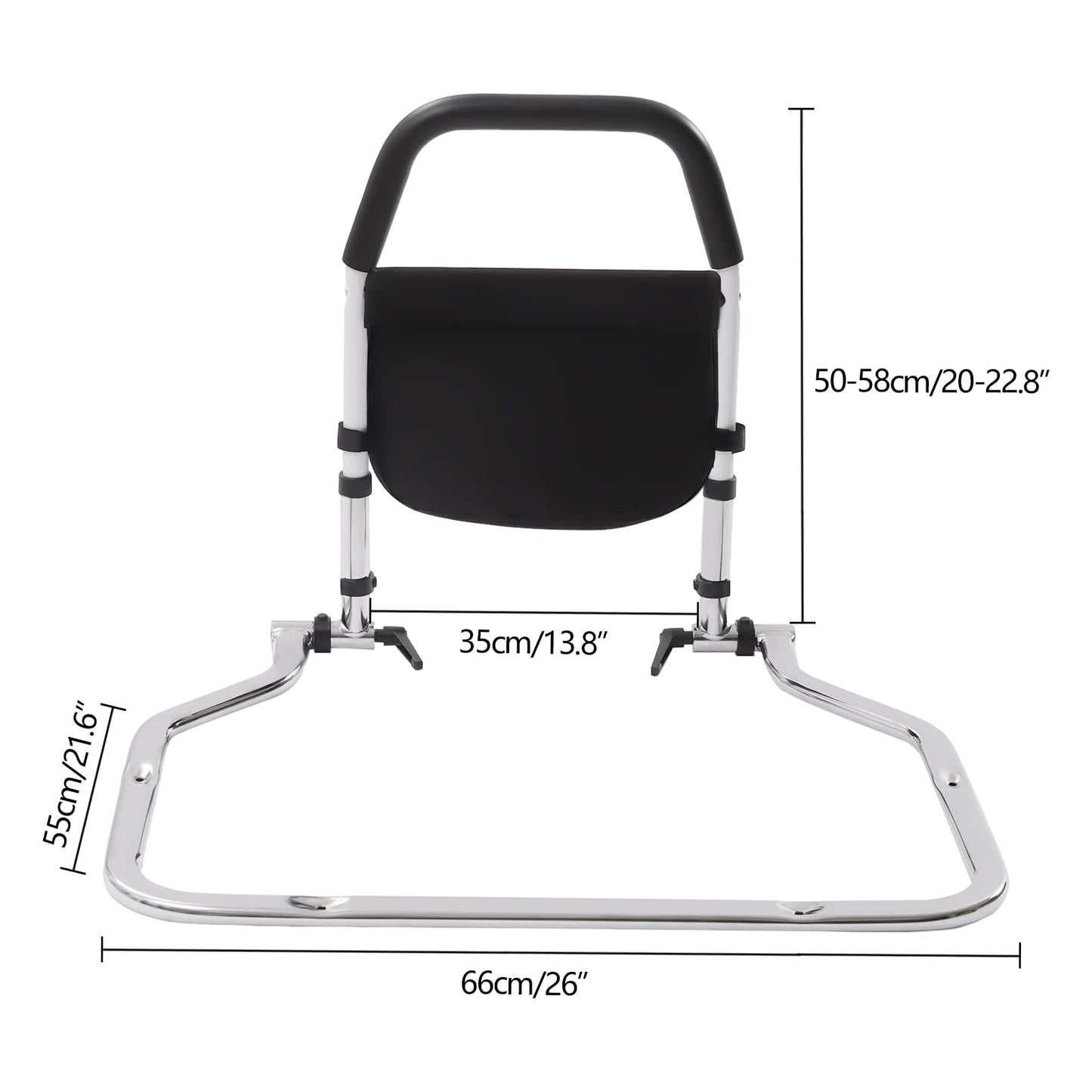 DCSYOG Bed Rail for Elderly, Bed Assist Rail Height Adjustable Bed Guard Handrail Foldable Support Bars Side Safety Rail with Organizer Bed Rail Guard for Seniors, Pregnant Women, and Disabled.