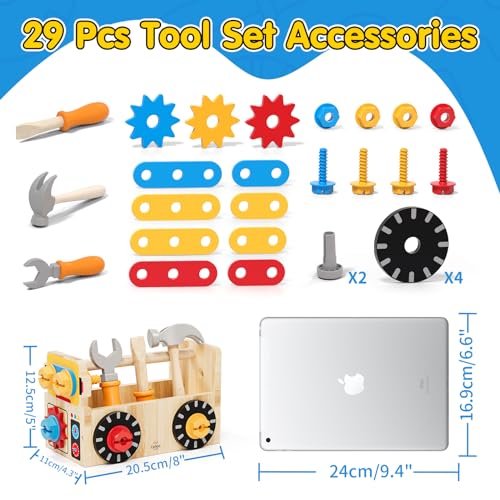 Lehoo Castle 29 Piece Children's Tool Montessori Wooden Toy (28pcs Vine)