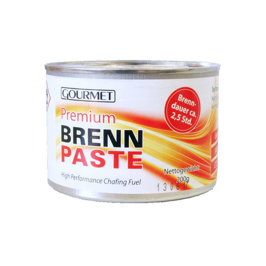 72 cans of safety fuel paste for chafing dishes. Burns for 2.5 hours, odorless, 200g per can.
