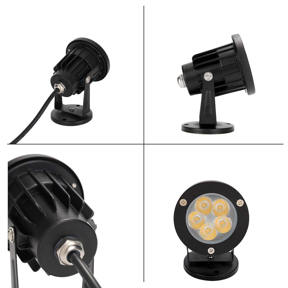 BLOOMWIN Garden Spotlight 4 Set, Outdoor Lighting Garden Light 5w 220V COB Landscape LED Rotating IP65 Waterproof LED Garden Lamp Warm White Spot Light Outdoor Outdoor Lighting