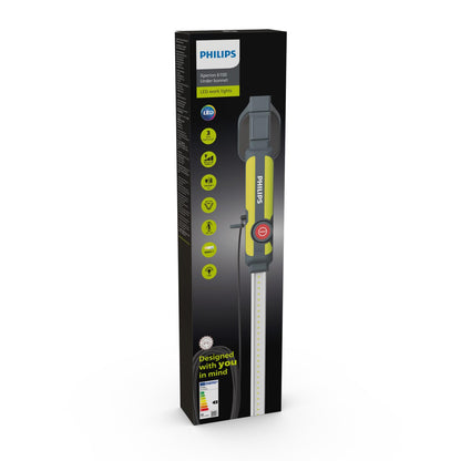 Philips Xperion 6100 Bonnet LED engine compartment light, hybrid function with battery or cable operation, extendable for cars and commercial vehicles, up to 2,400 lm, dimmable, rotatable by 360°, foldable, 6,500K.