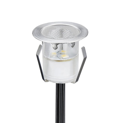 6-pack LED recessed lights, Ø30mm 0.6W LED ground lights for stairs, warm white, DC 12V, IP67 waterproof outdoor lamps for garden, kitchen, wooden bridge, pool lighting, wooden deck.