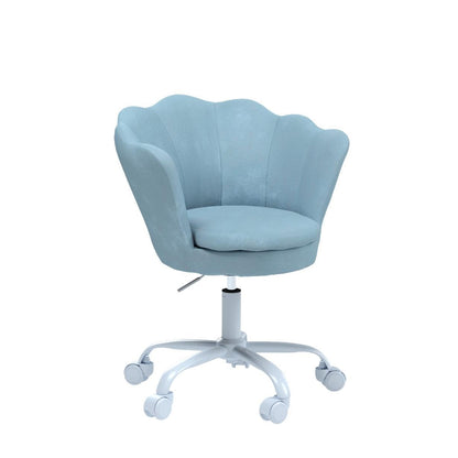 Wahson Velvet Kids Desk Chair Swivel Chair with Armrests for Girls Children Study Office Chair Adjustable Height (Light Blue)