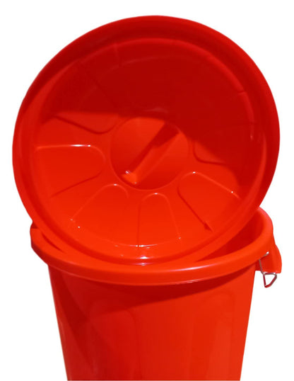Jardin202 Plastic Trash Can with Lid, for storage and recycling (100 liters, Red)