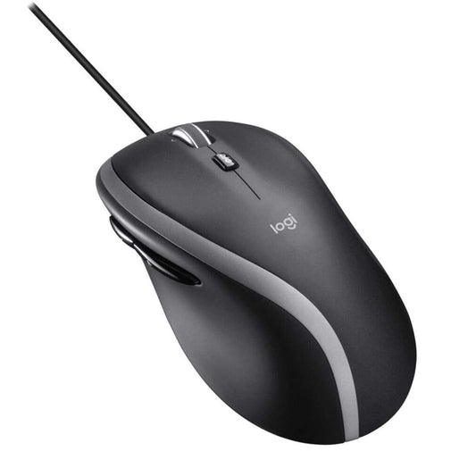 Logitech M500s Wired Mouse with advanced hyperscroll and tilt function, customizable buttons, high-precision tracking with DPI switch, USB plug&play, Black